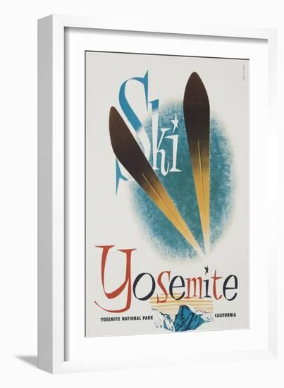 Ski Yosemite Travel Poster-null-Framed Giclee Print