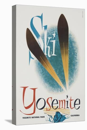Ski Yosemite Travel Poster-null-Stretched Canvas