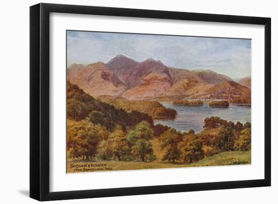 Skiddaw and Keswick from Brandelhow Park, Lake District-Alfred Robert Quinton-Framed Giclee Print