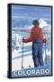 Skier Admiring - Colorado-Lantern Press-Stretched Canvas