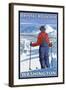 Skier Admiring, Crystal Mountain, Washington-Lantern Press-Framed Art Print