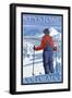 Skier Admiring - Keystone, Colorado, c.2008-Lantern Press-Framed Art Print