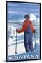 Skier Admiring, Montana-Lantern Press-Mounted Art Print