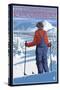 Skier Admiring - Steamboat Springs, Colorado, c.2008-Lantern Press-Stretched Canvas