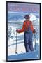 Skier Admiring - Steamboat Springs, Colorado, c.2008-Lantern Press-Mounted Art Print