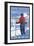 Skier Admiring, Sun Valley, Idaho-Lantern Press-Framed Art Print