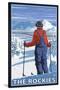 Skier Admiring, The Rockies-Lantern Press-Stretched Canvas