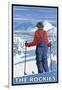 Skier Admiring, The Rockies-Lantern Press-Framed Art Print