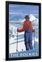 Skier Admiring, The Rockies-Lantern Press-Framed Art Print