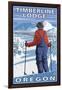 Skier Admiring, Timberline Lodge, Oregon-Lantern Press-Framed Art Print