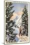 Skier at Alta, Utah-null-Mounted Art Print