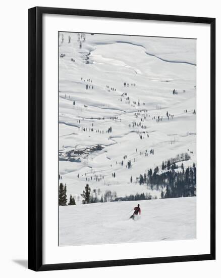 Skier at Jackson Hole Ski, Jackson Hole, Wyoming, United States of America, North America-Kimberly Walker-Framed Photographic Print