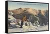 Skier at Mt. Lafayette, New Hampshire-null-Framed Stretched Canvas