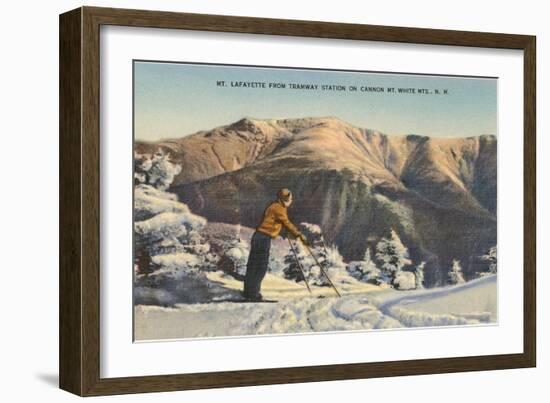 Skier at Mt. Lafayette, New Hampshire-null-Framed Art Print