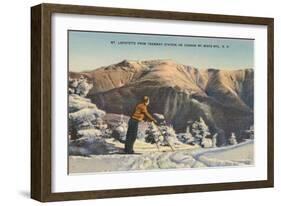 Skier at Mt. Lafayette, New Hampshire-null-Framed Art Print