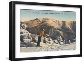Skier at Mt. Lafayette, New Hampshire-null-Framed Art Print