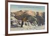 Skier at Mt. Lafayette, New Hampshire-null-Framed Premium Giclee Print