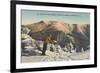 Skier at Mt. Lafayette, New Hampshire-null-Framed Premium Giclee Print