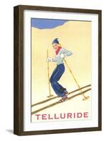 Skier at Telluride, Colorado-null-Framed Art Print