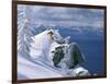 Skier Atop a Mountain-null-Framed Photographic Print