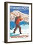 Skier Carrying Snow Skis, 49 Degrees North, Washington-Lantern Press-Framed Art Print