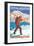 Skier Carrying Snow Skis, Crystal Mountain, Washington-Lantern Press-Framed Art Print