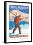 Skier Carrying Snow Skis, Crystal Mountain, Washington-Lantern Press-Framed Art Print