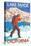 Skier Carrying Snow Skis, Lake Tahoe, California-Lantern Press-Stretched Canvas