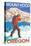 Skier Carrying Snow Skis, Mount Hood, OR-Lantern Press-Stretched Canvas