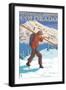 Skier Carrying - Steamboat Springs, Colorado, c.2008-Lantern Press-Framed Art Print