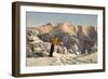 Skier Contemplating Mountain-null-Framed Art Print