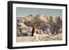 Skier Contemplating Mountain-null-Framed Art Print