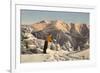 Skier Contemplating Mountain-null-Framed Premium Giclee Print