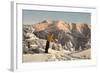 Skier Contemplating Mountain-null-Framed Art Print