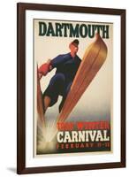 Skier, Dartmouth Winter Carnival-null-Framed Art Print