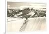 Skier Doing Herring-Bone Uphill-null-Framed Art Print