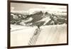 Skier Doing Herring-Bone Uphill-null-Framed Art Print