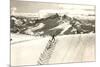 Skier Doing Herring-Bone Uphill-null-Mounted Premium Giclee Print