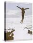 Skier Flies Through the Air-Olaf Gulbransson-Stretched Canvas