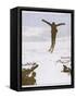 Skier Flies Through the Air-Olaf Gulbransson-Framed Stretched Canvas