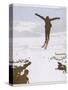 Skier Flies Through the Air-Olaf Gulbransson-Stretched Canvas