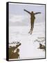 Skier Flies Through the Air-Olaf Gulbransson-Framed Stretched Canvas