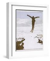 Skier Flies Through the Air-Olaf Gulbransson-Framed Photographic Print