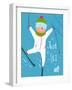 Skier Funny Free Rider Jump Fun Poster Design. Funky Skiing Winter Exercise Fun Extreme Sport Invit-Popmarleo-Framed Art Print