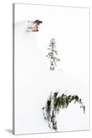 Skier Goes Huge During A Blizzard At Mt Baker Ski Area-Jay Goodrich-Stretched Canvas