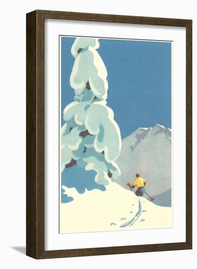 Skier, Graphics-null-Framed Art Print