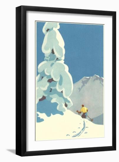 Skier, Graphics-null-Framed Art Print