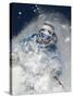 Skier in deep powder snow-Lee Cohen-Stretched Canvas