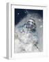 Skier in deep powder snow-Lee Cohen-Framed Photographic Print