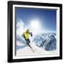 Skier In High Mountains-dellm60-Framed Photographic Print